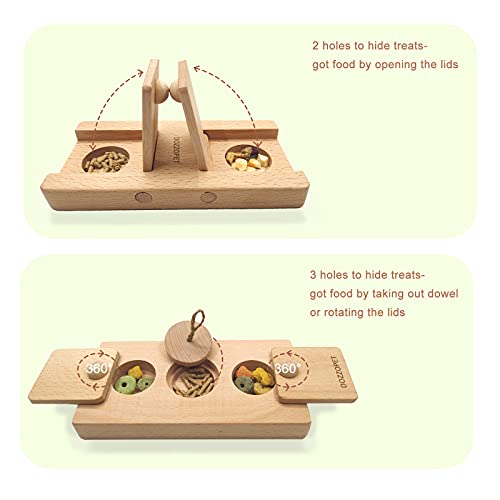 DOZZOPET Wooden Enrichment Foraging Toy for Small Pet,Interactive Hide Treats Puzzle Snuffle Game,Mental Stimulation Toy for Hamster,Guinea Pig,Rabbit,Chinchilla