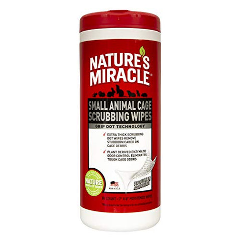 Nature's Miracle Small Animal Cage Scrubbing Wipes Extra Thick
