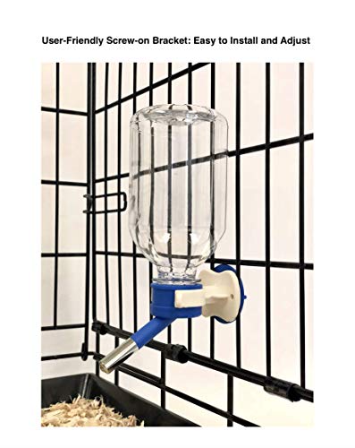 Choco Nose Patented Mini No-Drip Water Bottle/Feeder for Hamsters/Hedgehogs/Gliders/Rats/Mice and Other Small Pets and Animals - for Cages, Crates or Wall Mount. 11.2 oz. Nozzle 10mm, Blue (H125)
