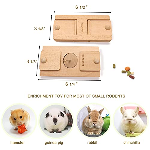 DOZZOPET Wooden Enrichment Foraging Toy for Small Pet,Interactive Hide Treats Puzzle Snuffle Game,Mental Stimulation Toy for Hamster,Guinea Pig,Rabbit,Chinchilla