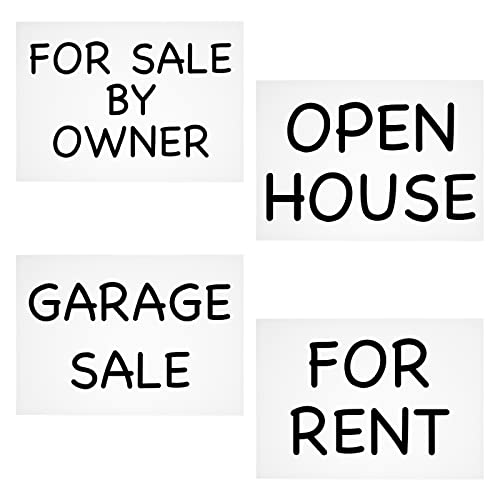 8 Pack Blank Corrugated Plastic Yard Signs, Garage Sale, Estate Sale, Open House, 4mm Thick (24 x 36 In)