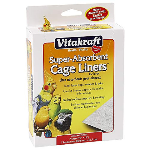 Vitakraft Cage Liners for Birds - For Parrot, Parakeet, Conure, and Cockatiel Cages