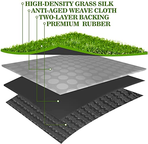 AYOHA Artificial Turf 4' x 6' with Drainage, 1.38 Inch Realistic Fake Grass Rug Indoor Outdoor Lawn Landscape for Garden, Balcony, Patio, Synthetic Grass Mat for Dogs, Customized
