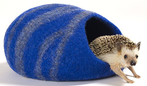 TWINCRITTERS Twin Critters Handcrafted Hedgehog Cave Bed - KubbiHog - for Hedgies (Sonic Blue)
