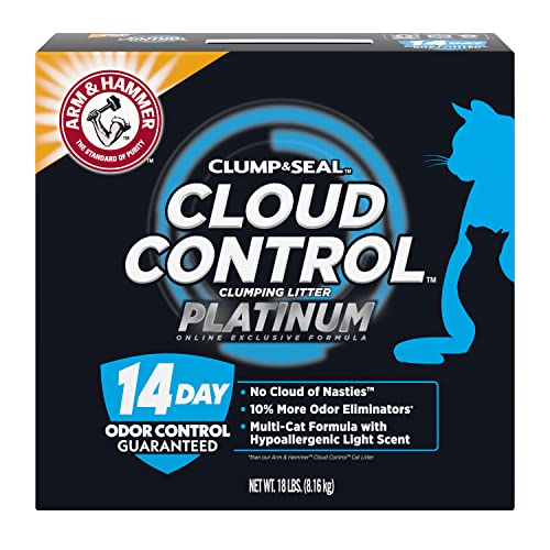 Arm & Hammer Cloud Control Platinum Multi-Cat Clumping Cat Litter with Hypoallergenic Light Scent, 14 Days of Odor Control, 18 lbs