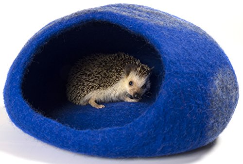 TWINCRITTERS Twin Critters Handcrafted Hedgehog Cave Bed - KubbiHog - for Hedgies (Sonic Blue)