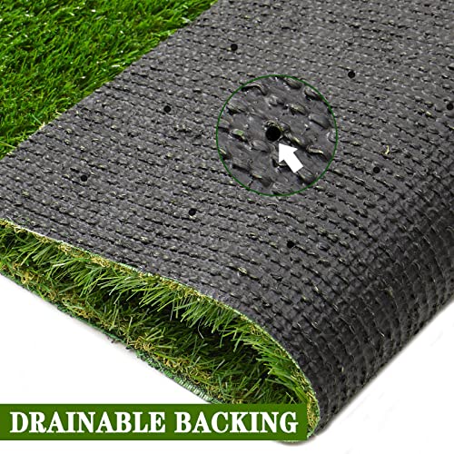 AYOHA Artificial Turf 4' x 6' with Drainage, 1.38 Inch Realistic Fake Grass Rug Indoor Outdoor Lawn Landscape for Garden, Balcony, Patio, Synthetic Grass Mat for Dogs, Customized